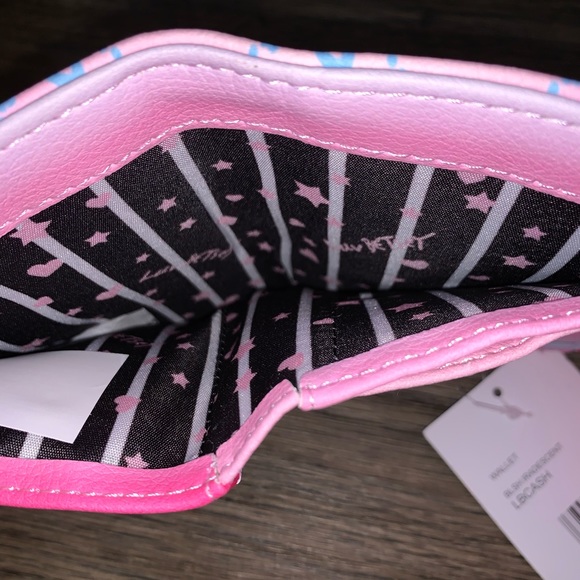 Betsey Johnson Logo Print Pink/Blue Gradient Flap Wallet - Picture 7 of 7